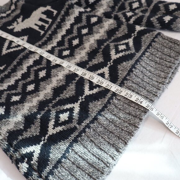Abercrombie & Fitch full zip knit sweater Fair Isle and moose motif Size Med - Picture 9 of 13